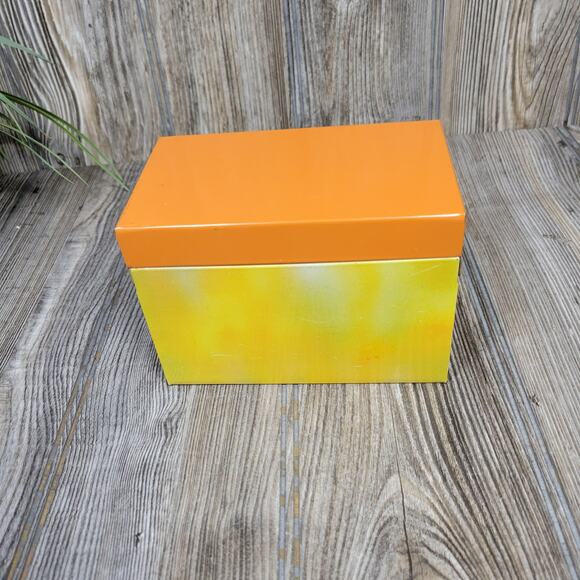 Vintage Ohio Art Recipe Box, Daisy Orange Yellow, Kitchen Decor - Picture 4 of 7